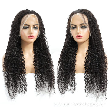 Uniky Brazilian Virgin Raw Hair Curly Water Wave 150% 180% 200% Pre Plucked Bleached Knot Hair Wigs Human Hair HD Lace Front Wig